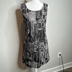 Real Clothes Size 8 Sleeveless Black & White French Theme Shift Dress